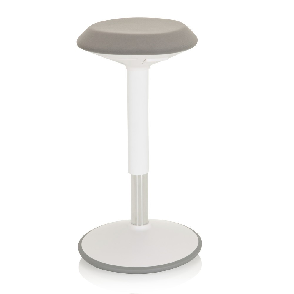 Produktabbildung Nr. 4: hjh OFFICE Stehhocker / Stehhilfe BALANCE SIT III W Stoff, weiß/grau