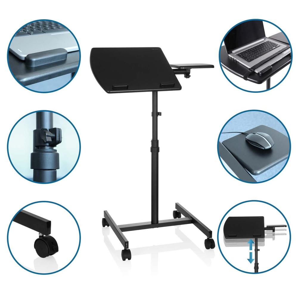 Produktabbildung Nr. 4: hjh OFFICE Stehtisch/Laptopständer mit Rollen VM-SL, schwarz