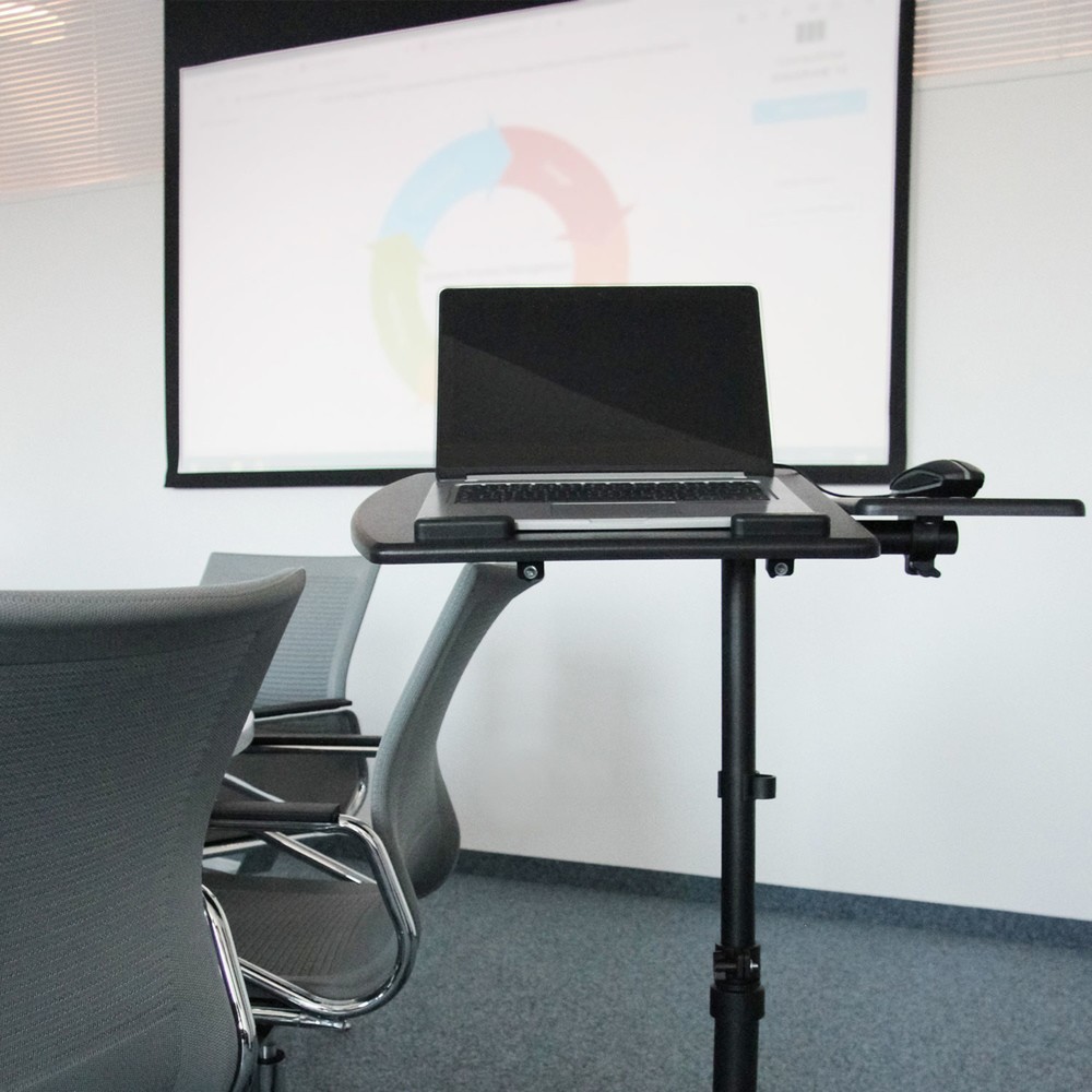 Produktabbildung Nr. 5: hjh OFFICE Stehtisch/Laptopständer mit Rollen VM-SL, schwarz