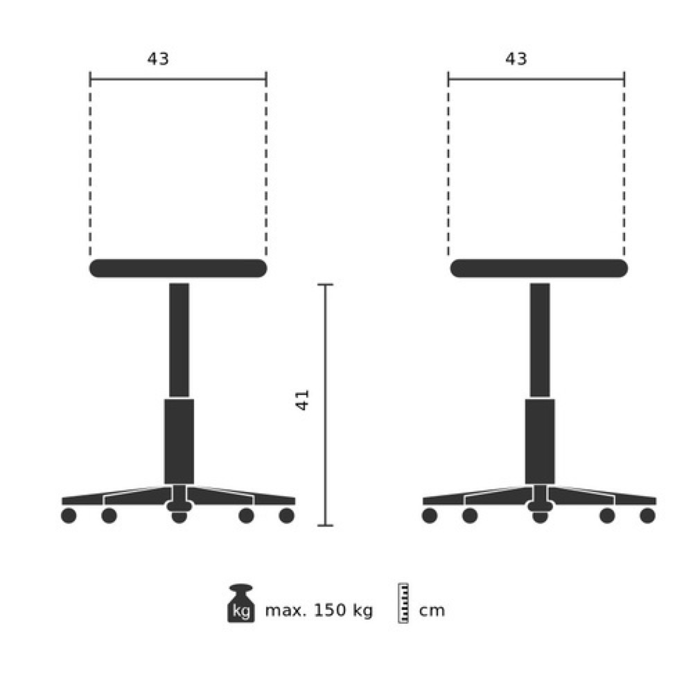 Produktabbildung Nr. 11: hjh OFFICE Tritthocker / Rollhocker TIO-M II Metall, Kunststoff, schwarz