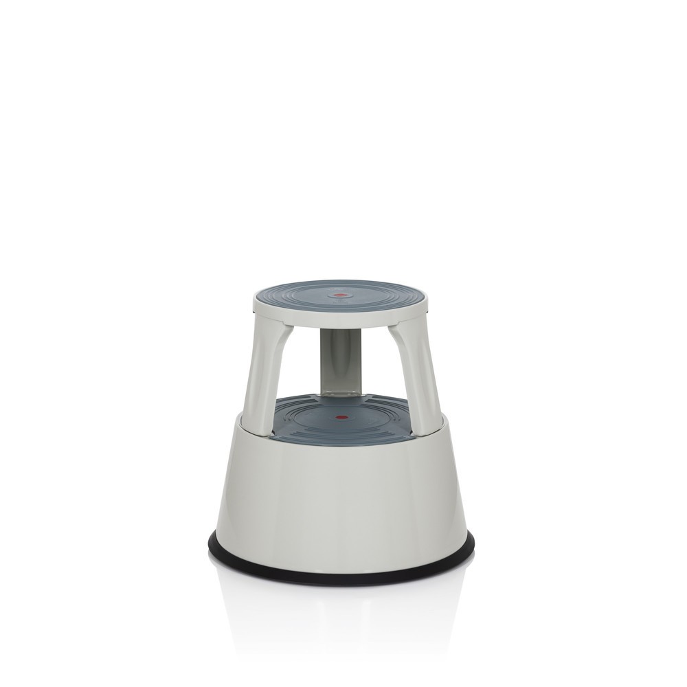 Produktabbildung: hjh OFFICE Tritthocker / Rollhocker TIO-M II Metall, Kunststoff, hellgrau