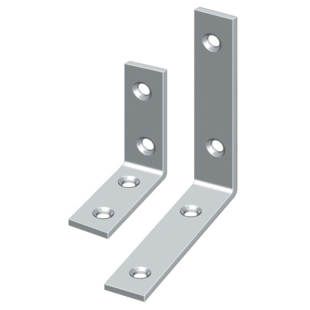 HOHAGE Bastlerwinkel, Stahl galvanisch gelb verzinkt, Länge 50 mm Breite 10 mm Stärke 1,8 mm, schmal Produktabbildung: HOHAGE Bastlerwinkel, Stahl galvanisch gelb verzinkt, Länge 50 mm Breite 10 mm Stärke 1,8 mm, schmal