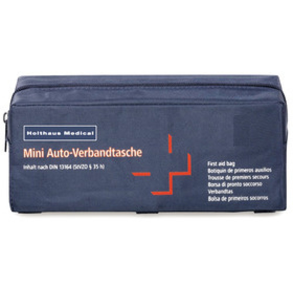 Produktabbildung: Holthaus Mini Auto-Verbandtasche, DIN 13164, (BxHxT): 22,0 x 8,0 x 8,0 cm