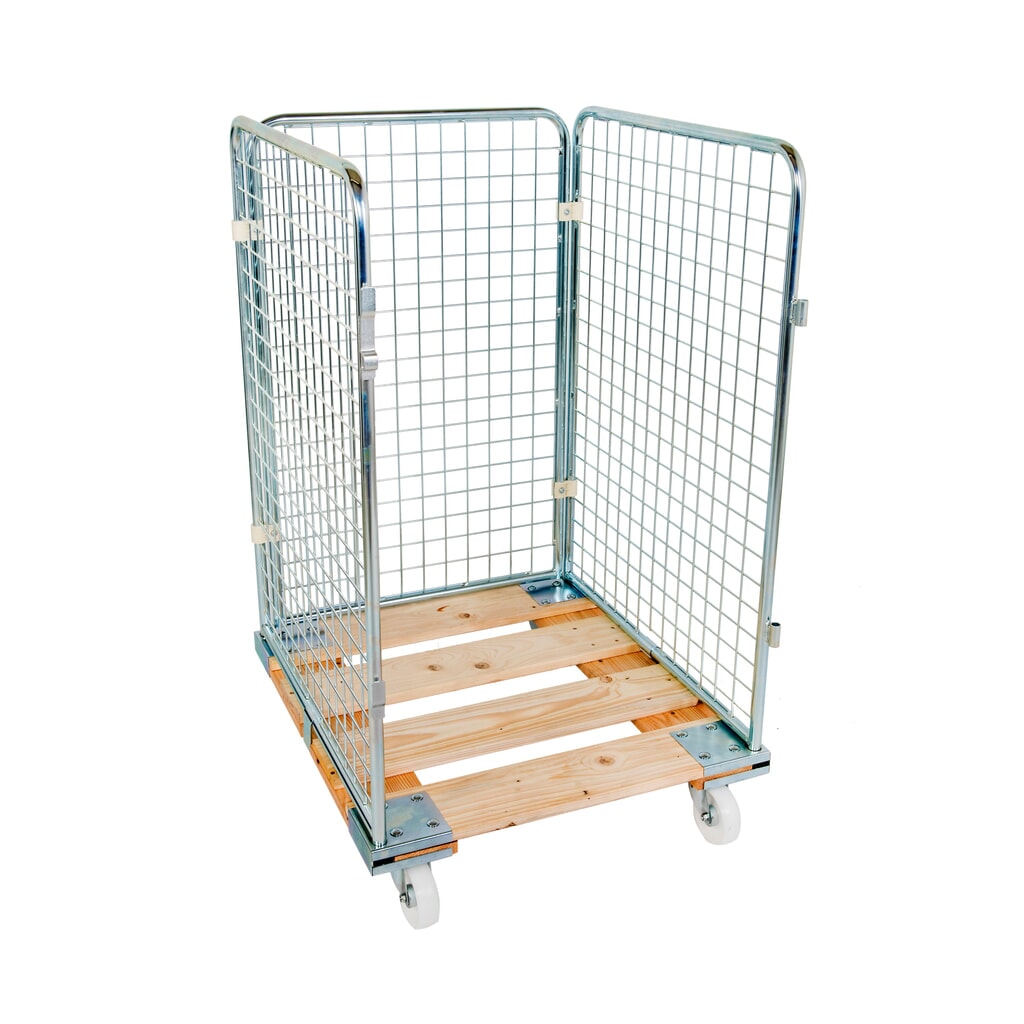 Holz-Rollbehälter, 3-seitig, HxBxT außen 1.210 x 724 x 810 mm Produktabbildung: Holz-Rollbehälter, 3-seitig, HxBxT außen 1.210 x 724 x 810 mm