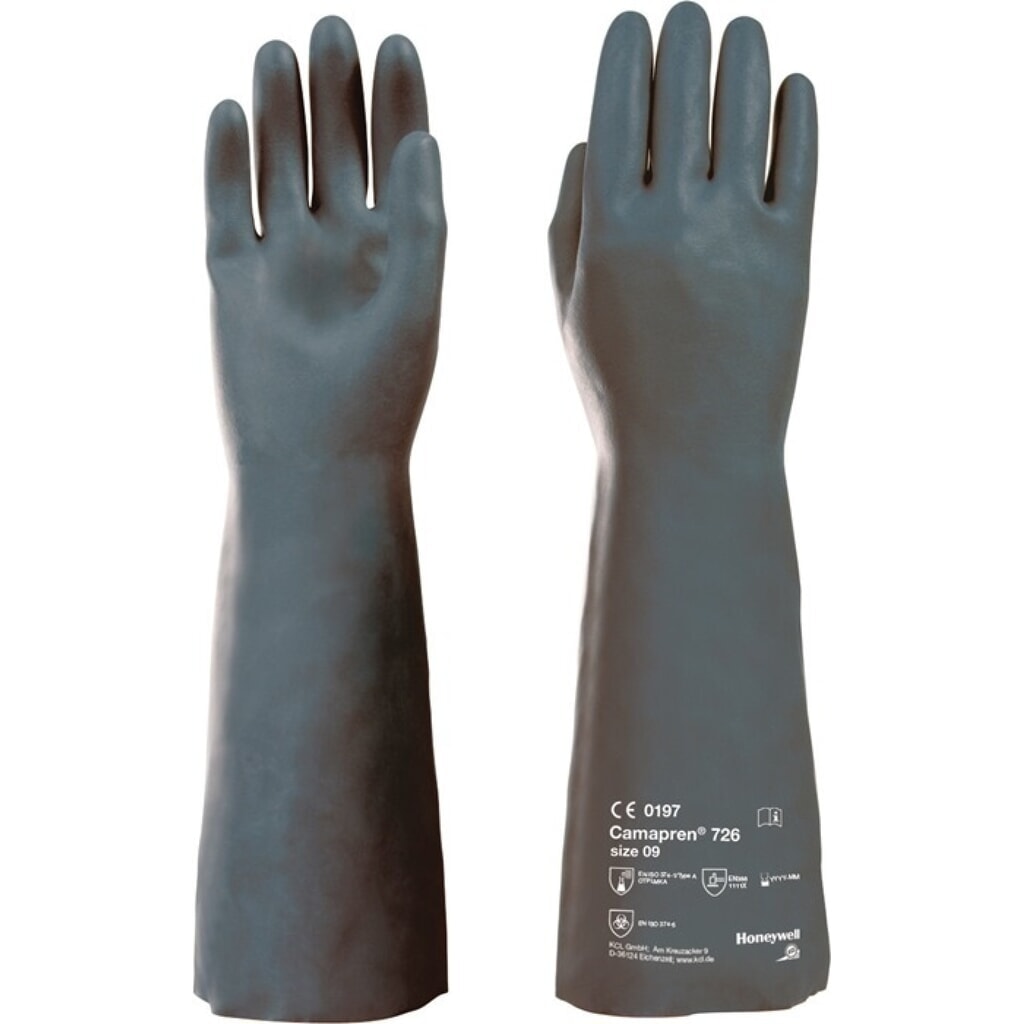 HONEYWELL Chemikalienhandschuhe Camapren 726, EN388 / EN374-1, Größe 9 schwarz, PSA-Kategorie III Produktabbildung: HONEYWELL Chemikalienhandschuhe Camapren 726, EN388 / EN374-1, Größe 9 schwarz, PSA-Kategorie III