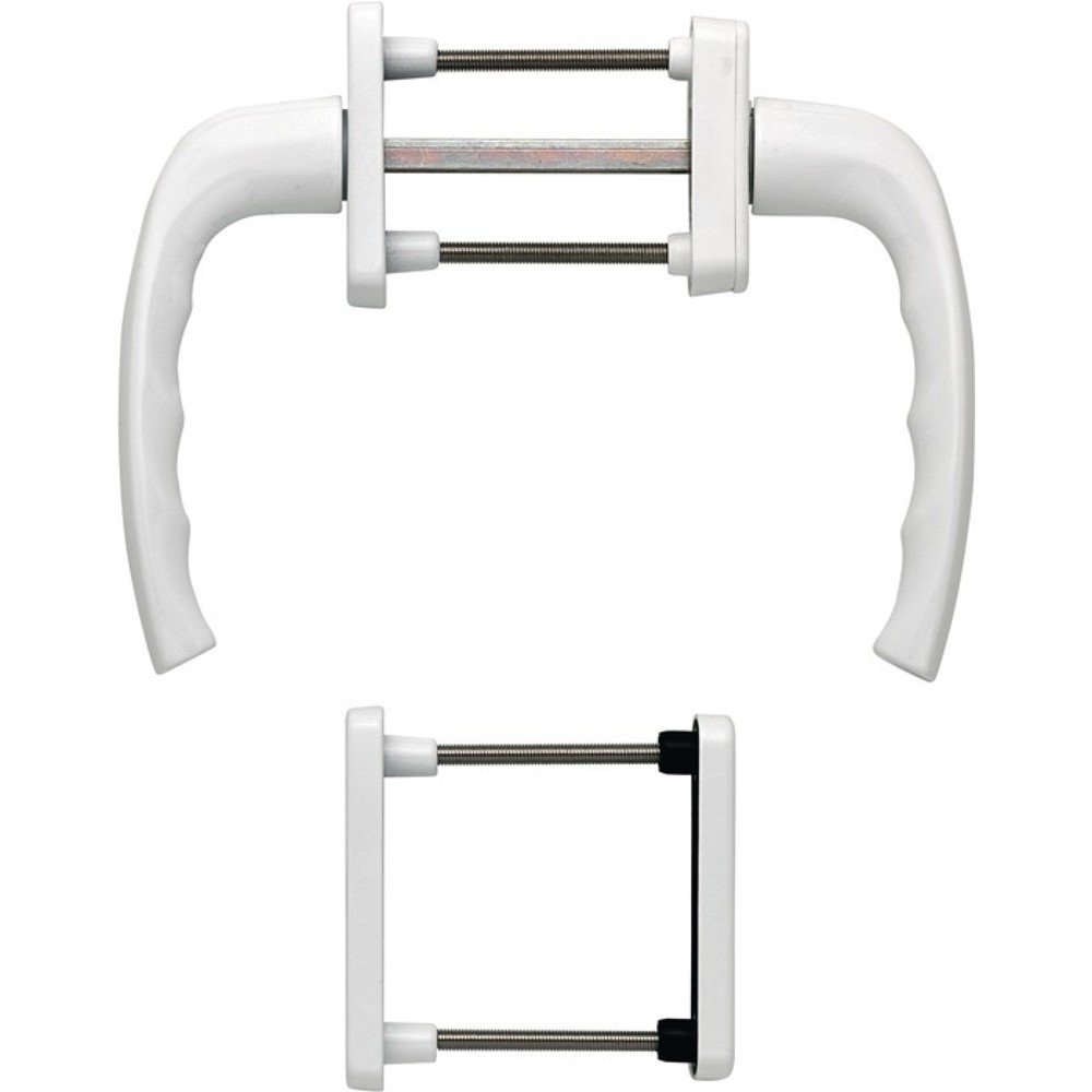 Produktabbildung: HOPPE Balkongarnitur New York 0810/961N/U10/…, 63-73 mm, Aluminium F9016, Vierkant 7 mm