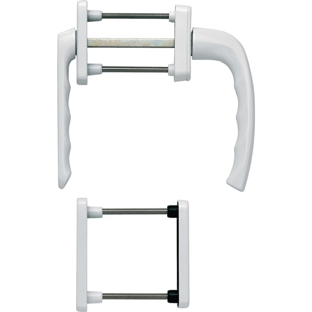 HOPPE Balkongarnitur New York 099KH/961N/U10/…, 63-73 mm, Aluminium F9016, Vierkant 7 mm Produktabbildung: HOPPE Balkongarnitur New York 099KH/961N/U10/…, 63-73 mm, Aluminium F9016, Vierkant 7 mm