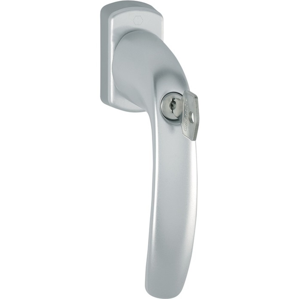 Produktabbildung: HOPPE Fenstergriff New York 0810S/U10, 35 mm, Aluminium F9016 / verkehrsweiß, abschließbar