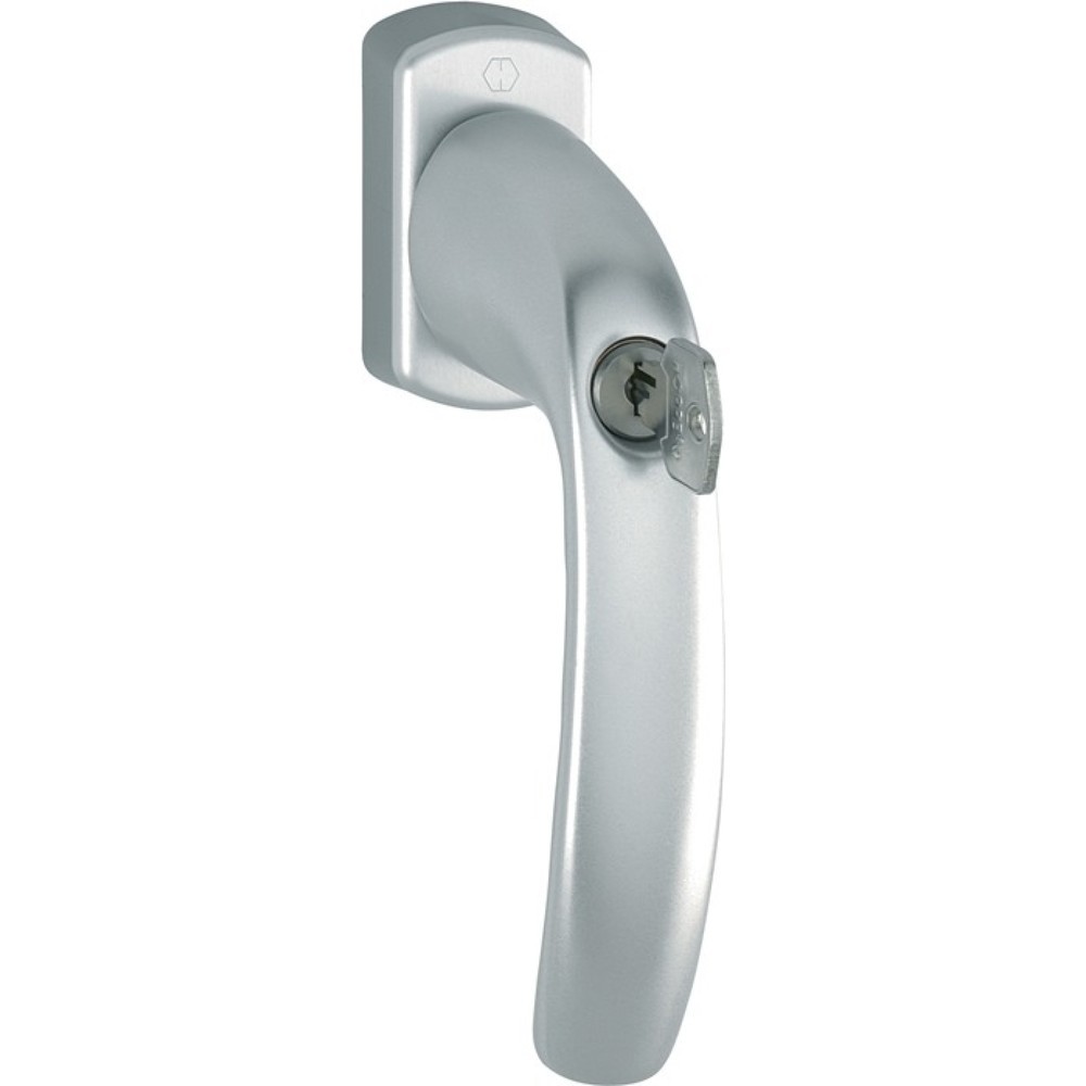 Produktabbildung: HOPPE Fenstergriff New York 0810S/U10 TBT1, 32 mm, Aluminium F9016 / verkehrsweiß, abschließbar