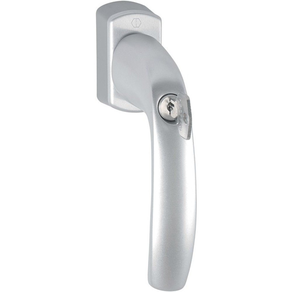 Produktabbildung: HOPPE Fenstergriff New York 0810S/US10 100Nm, 32-42 mm Secustik® / VarioFit®, Aluminium F1 / naturfarbig, abschließbar