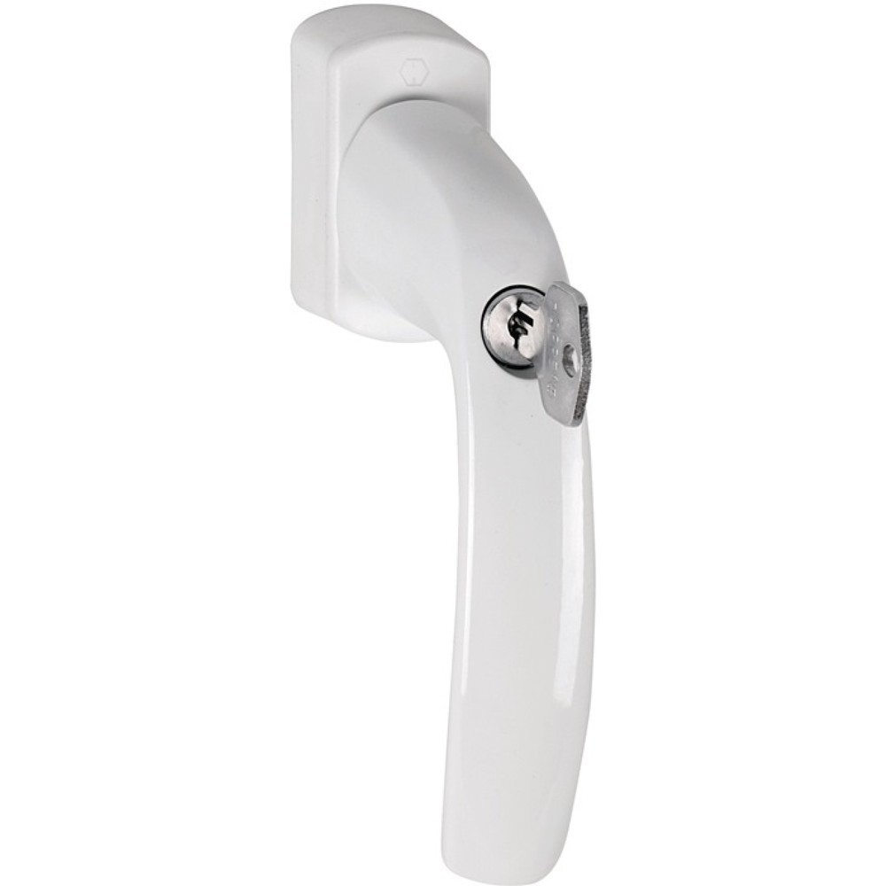 Produktabbildung: HOPPE Fenstergriff New York 0810S/US10 100Nm, 32-42 mm Secustik® / VarioFit®, Aluminium F9016 / verkehrsweiß, abschließbar