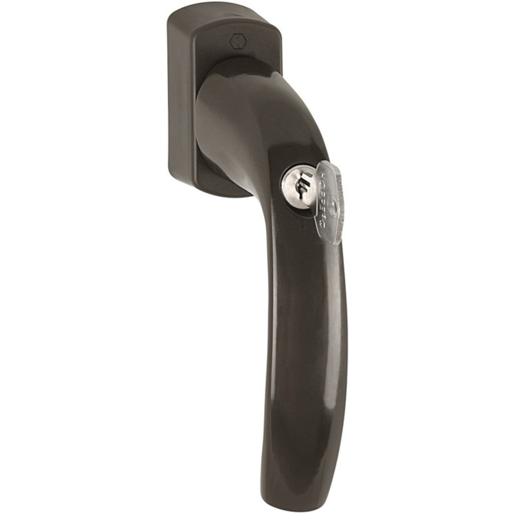 Produktabbildung: HOPPE Fenstergriff New York 0810S/US10 100Nm, 32-42 mm Secustik® / VarioFit®, Aluminium F8707 / dunkelbraun, abschließbar