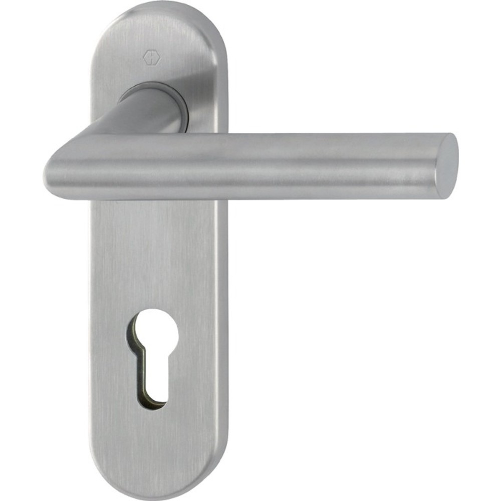 Produktabbildung: HOPPE Feuerschutzgarnitur Amsterdam FS-E1400/353KH, für Türstärke 40-65 mm PZ abgerundet, Edelstahl F69 D/D, DIN links / rechts