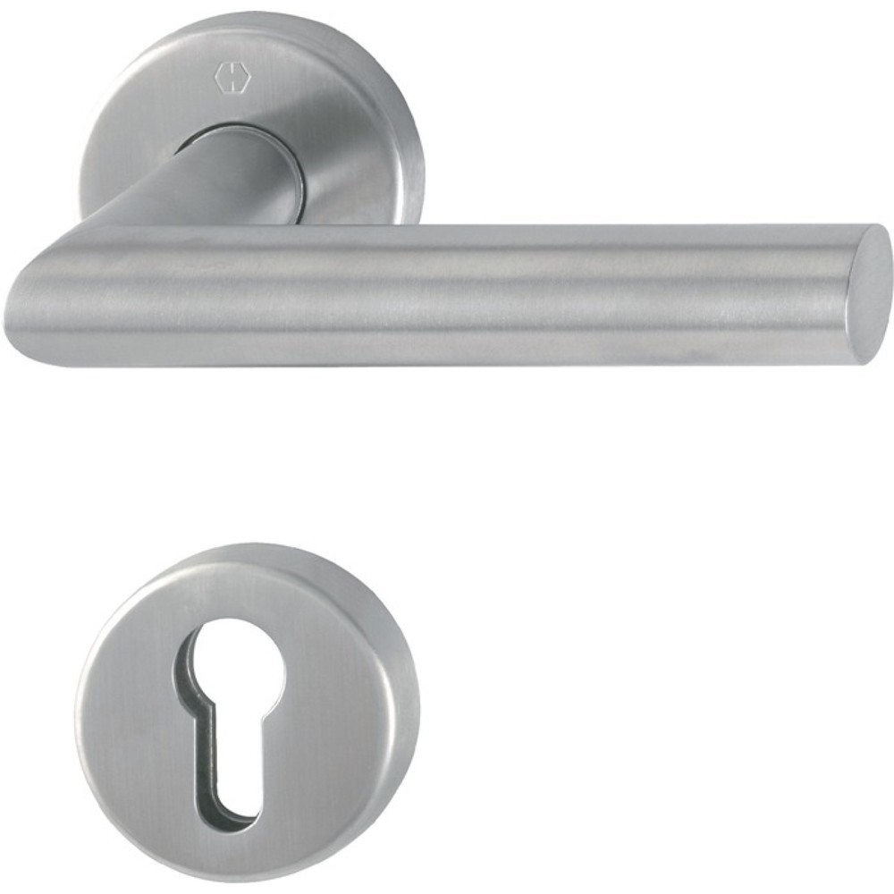Produktabbildung: HOPPE Feuerschutzgarnitur Amsterdam FS-E1400/42H/42HS, für Türstärke 40-65 mm PZ rund, Edelstahl F69 D/D, DIN links / rechts