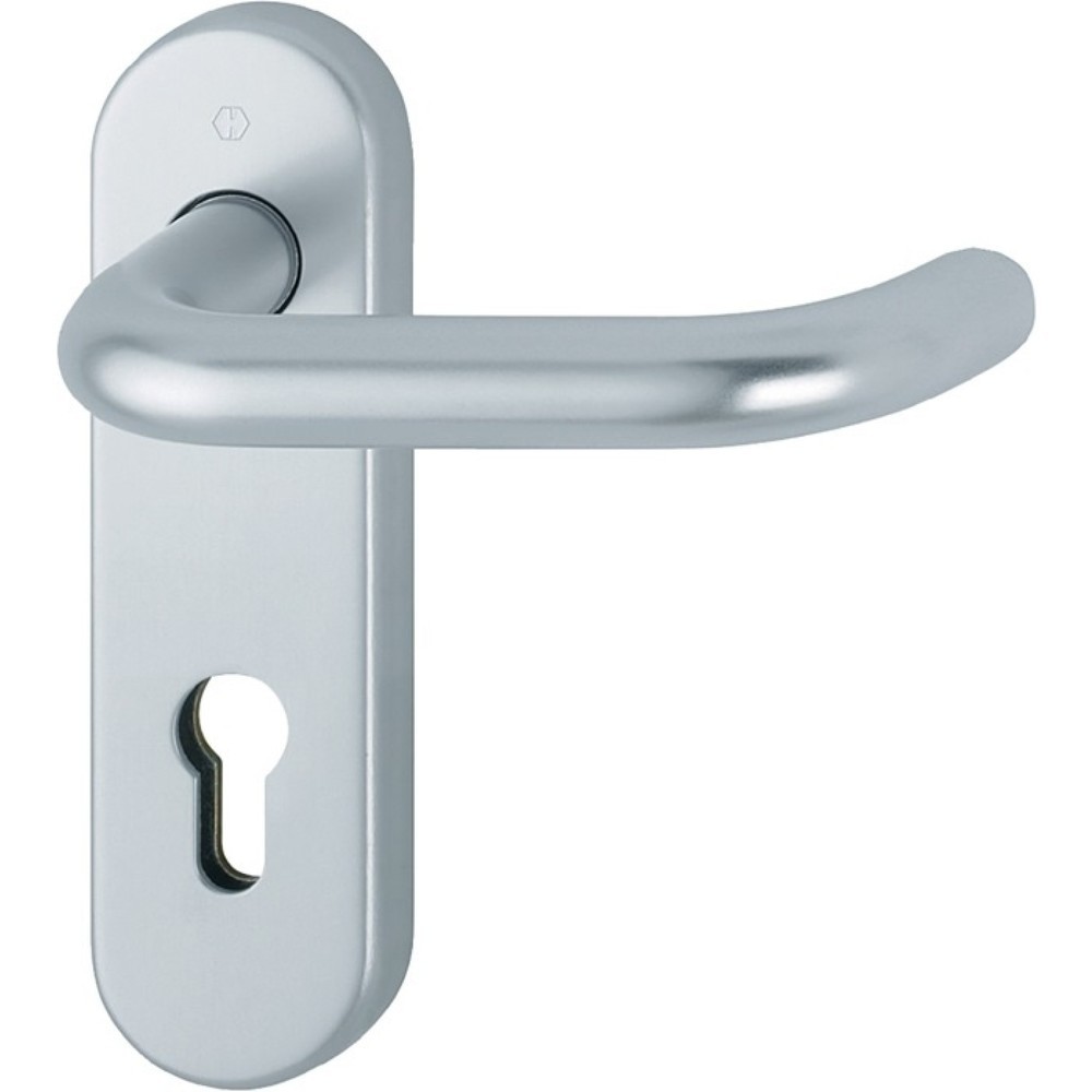 Produktabbildung: HOPPE Feuerschutzgarnitur Paris FS-138/353KH, für Türstärke 45-65 mm PZ abgerundet, Aluminium F1 D/D, DIN links / rechts