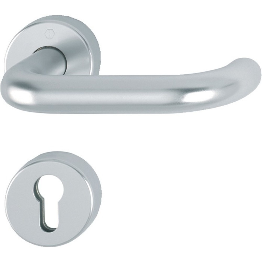 Produktabbildung: HOPPE Feuerschutzgarnitur Paris FS-138/42H/42HS, für Türstärke 45-65 mm PZ rund, Aluminium F1 D/D, DIN links / rechts