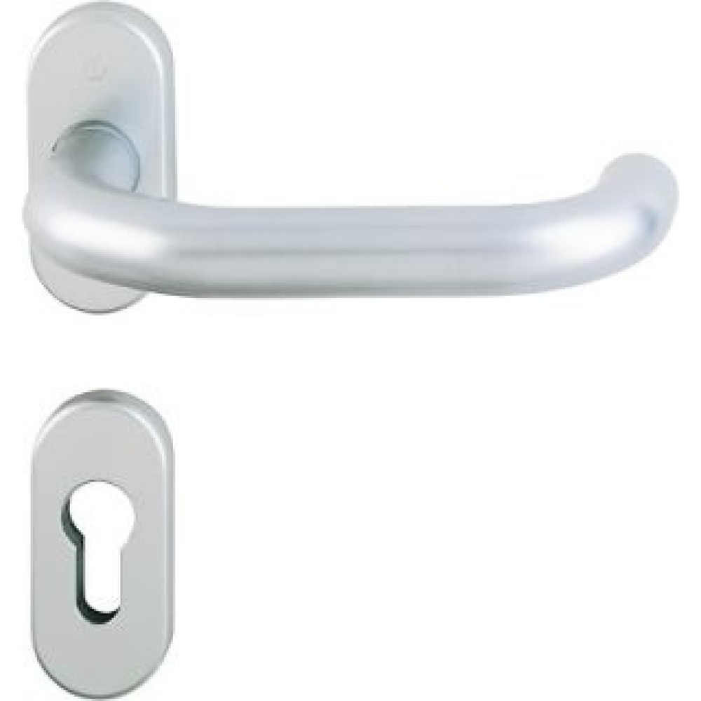 Produktabbildung: HOPPE Feuerschutzgarnitur Paris FS-138GF/55/55S, für Türstärke 55-75 mm PZ oval, Aluminium F1-2 D/D, DIN links / rechts