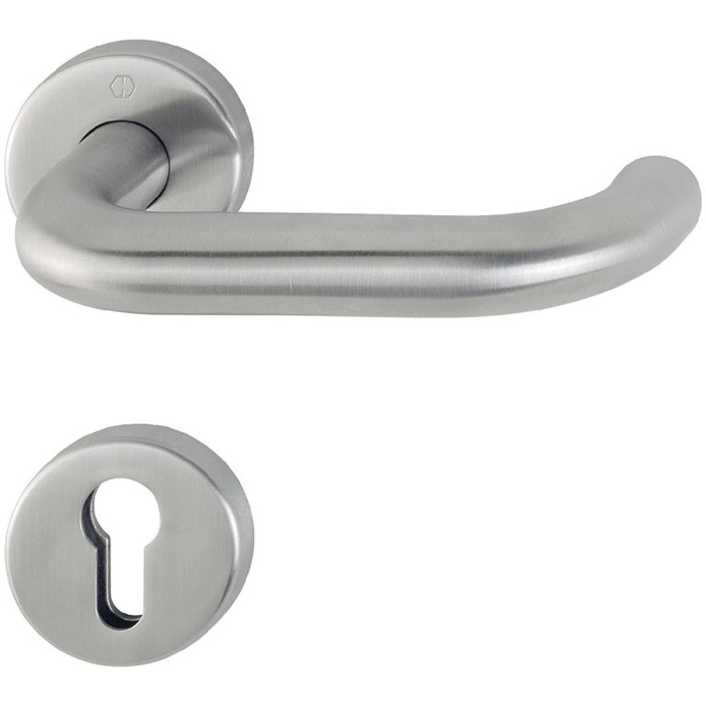 Produktabbildung: HOPPE Feuerschutzgarnitur Paris FS-E138/42H/42HS AP, für Türstärke 40-65 mm PZ rund, Edelstahl F69 D/D, DIN links / rechts