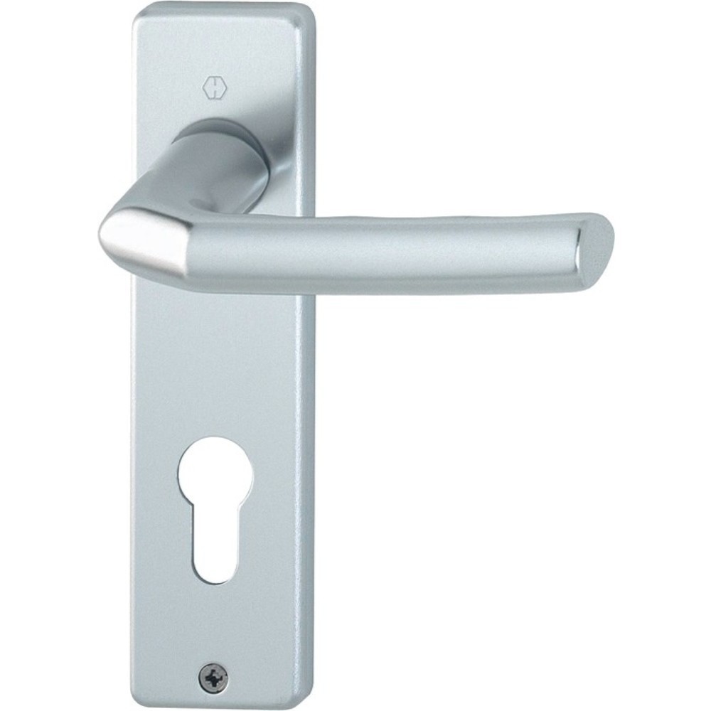 Produktabbildung: HOPPE Kurzschildgarnitur Birmingham 1117/202KP/AP, PZ eckig, Aluminium F1, Drückergarnitur