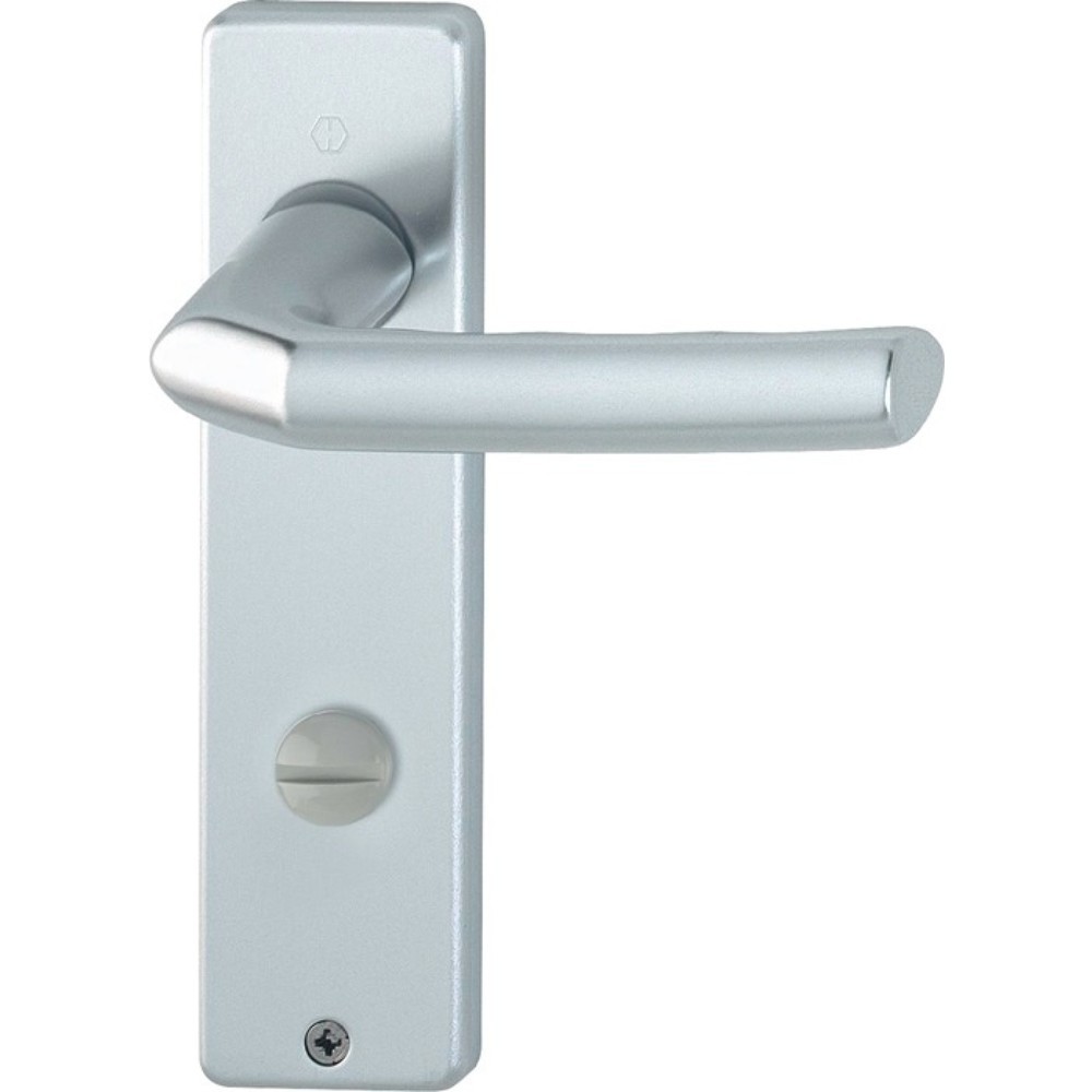 Produktabbildung: HOPPE Kurzschildgarnitur Birmingham 1117/202KP/AP, SK/OL eckig, Aluminium F1, Drückergarnitur