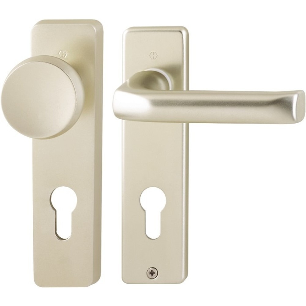 Produktabbildung: HOPPE Kurzschildgarnitur London 54/227K/202KP/AP/113, PZ eckig, Aluminium F2, Wechselgarnitur
