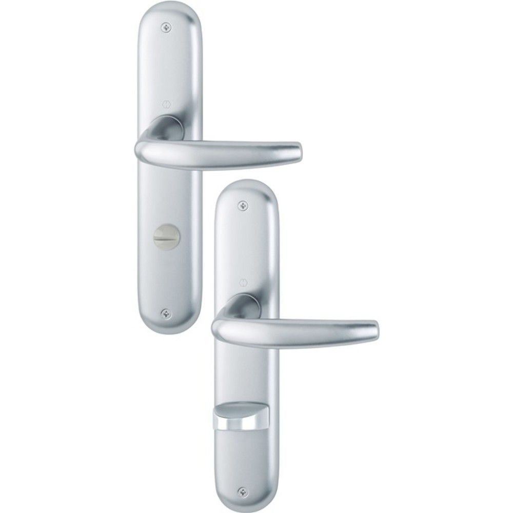 Produktabbildung: HOPPE Langschildgarnitur Atlanta 1530/273P, SK/OL 78 mm, Aluminium F1, DIN links / rechts