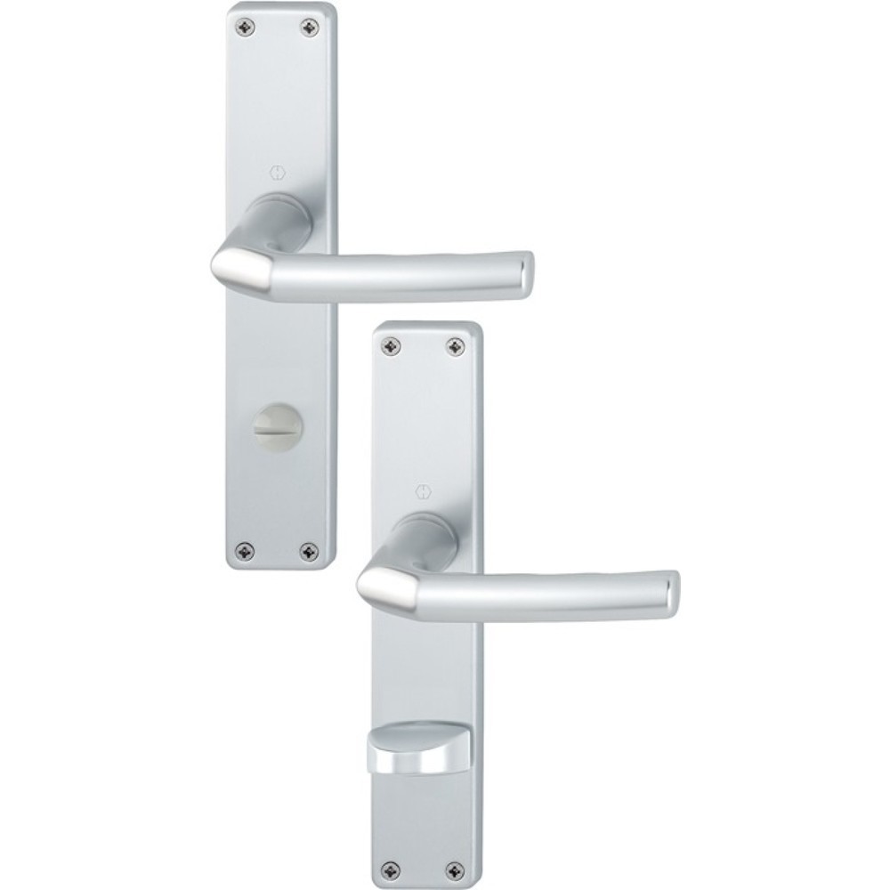 Produktabbildung: HOPPE Langschildgarnitur Birmingham 1117/202SP, SK/OL 78 mm, Aluminium F1, DIN links / rechts