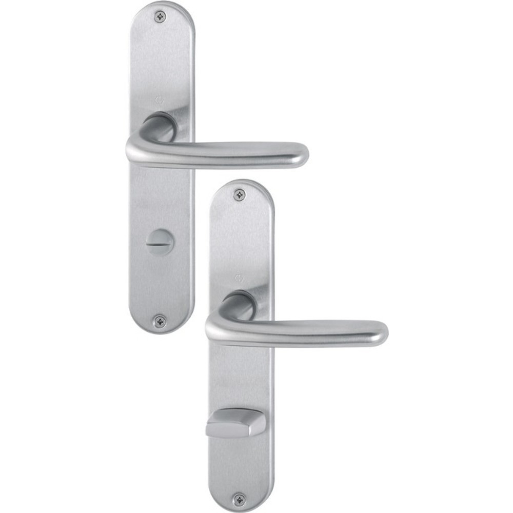 Produktabbildung: HOPPE Langschildgarnitur Cardiff E1850Z/302, SK/OL 78 mm, Edelstahl F69, DIN links / rechts