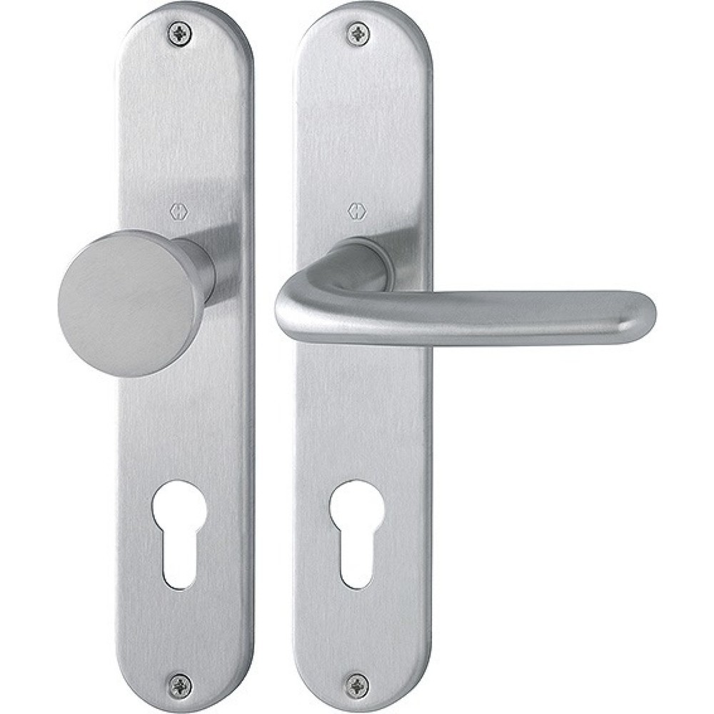 Produktabbildung: HOPPE Langschildgarnitur Cardiff E48/302/1850Z, PZ 72 mm, Edelstahl F69, DIN links / rechts