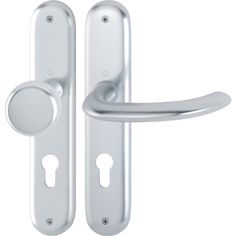 Produktabbildung: HOPPE Langschildgarnitur Marseille 53/273P/1138, PZ 72 mm, Aluminium F1, DIN links / rechts