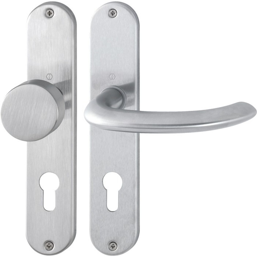 Produktabbildung: HOPPE Langschildgarnitur Marseille E58/302/1138Z, PZ 72 mm, Edelstahl F69, DIN links / rechts