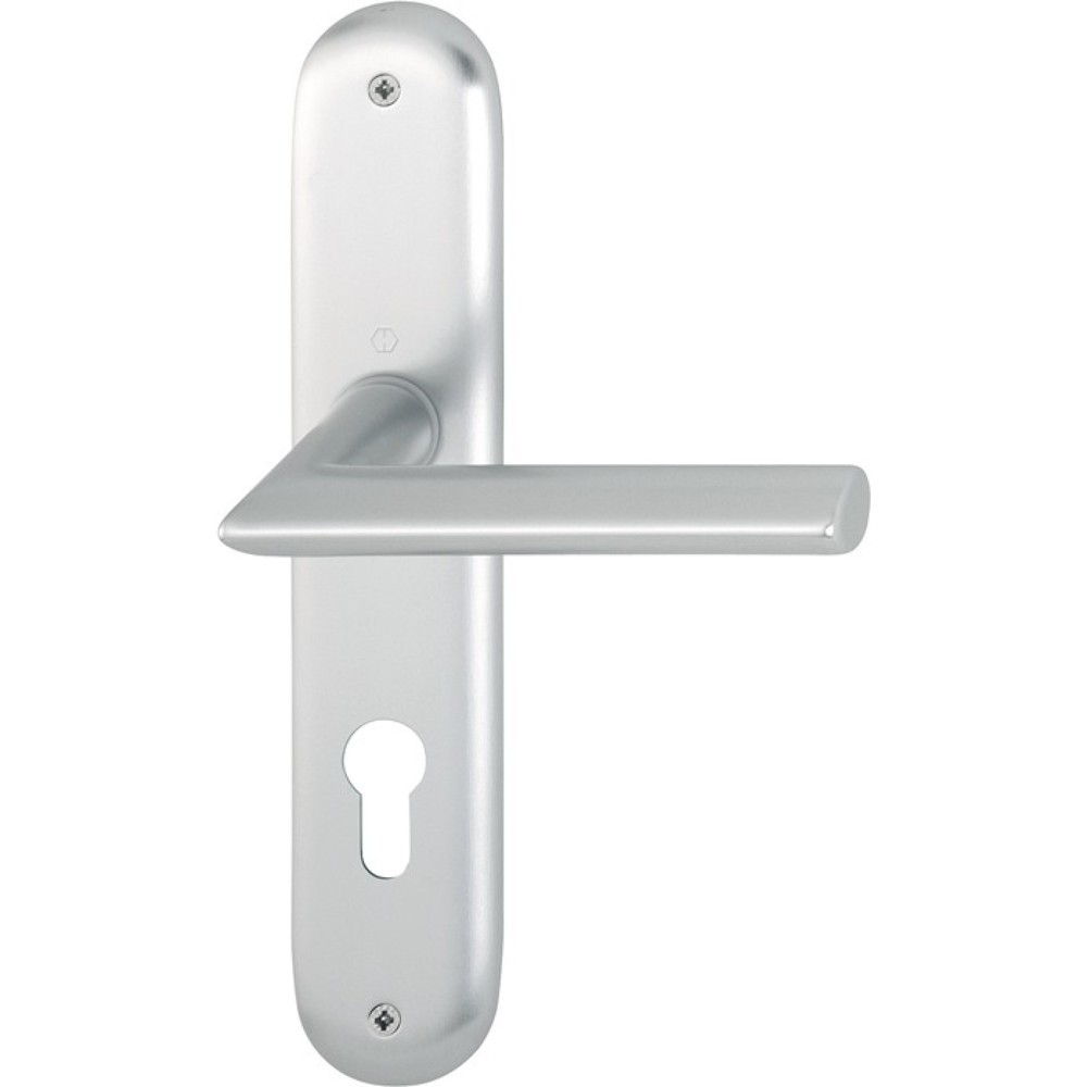 Produktabbildung: HOPPE Langschildgarnitur Stockholm 1140/273P, PZ 72 mm, Aluminium F1, DIN links / rechts
