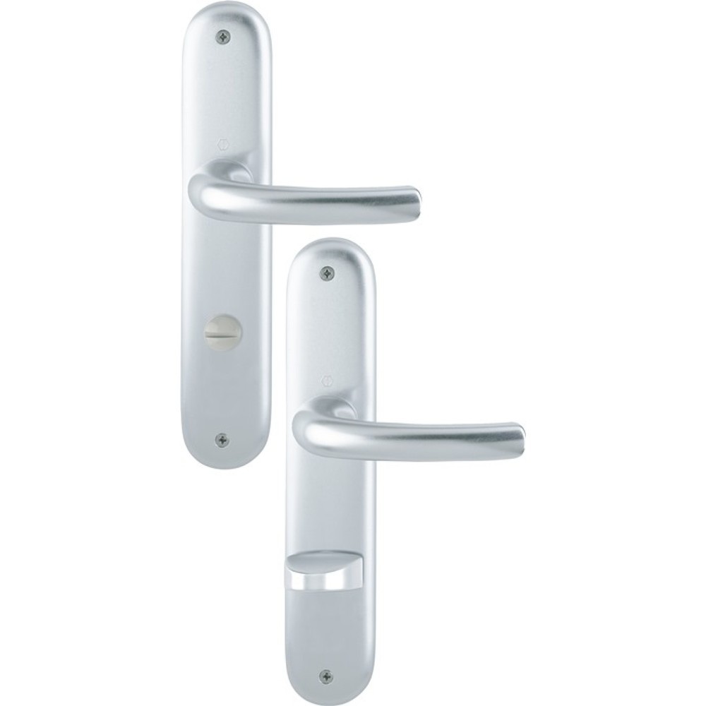 Produktabbildung: HOPPE Langschildgarnitur Tôkyô 1710/273P, SK/OL 78 mm, Aluminium F1, DIN links / rechts