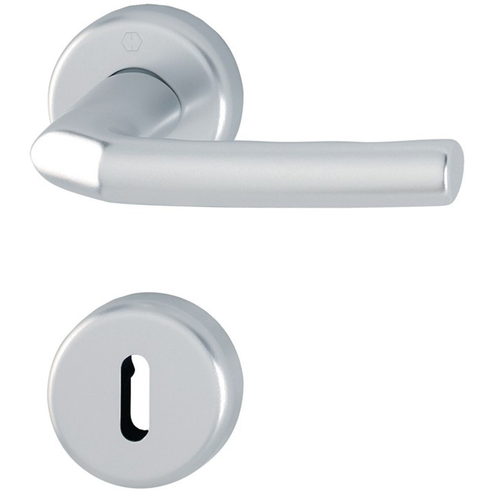 HOPPE Rosettengarnitur Birmingham 1117/17KV/17KVS, rund OB, Aluminium F1, DIN links / rechts D/D Produktabbildung: HOPPE Rosettengarnitur Birmingham 1117/17KV/17KVS, rund OB, Aluminium F1, DIN links / rechts D/D