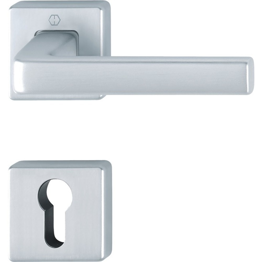 Produktabbildung: HOPPE Rosettengarnitur Dublin 1124 / 843KV/843KVS, eckig PZ, Aluminium F1, DIN links / rechts D/D