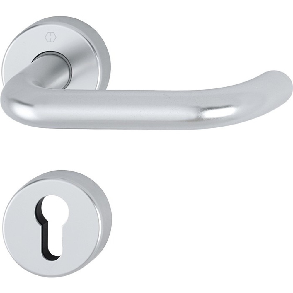Produktabbildung: HOPPE Rosettengarnitur Paris 138/42H/42HKVS, rund PZ, Aluminium F1, DIN links / rechts D/D