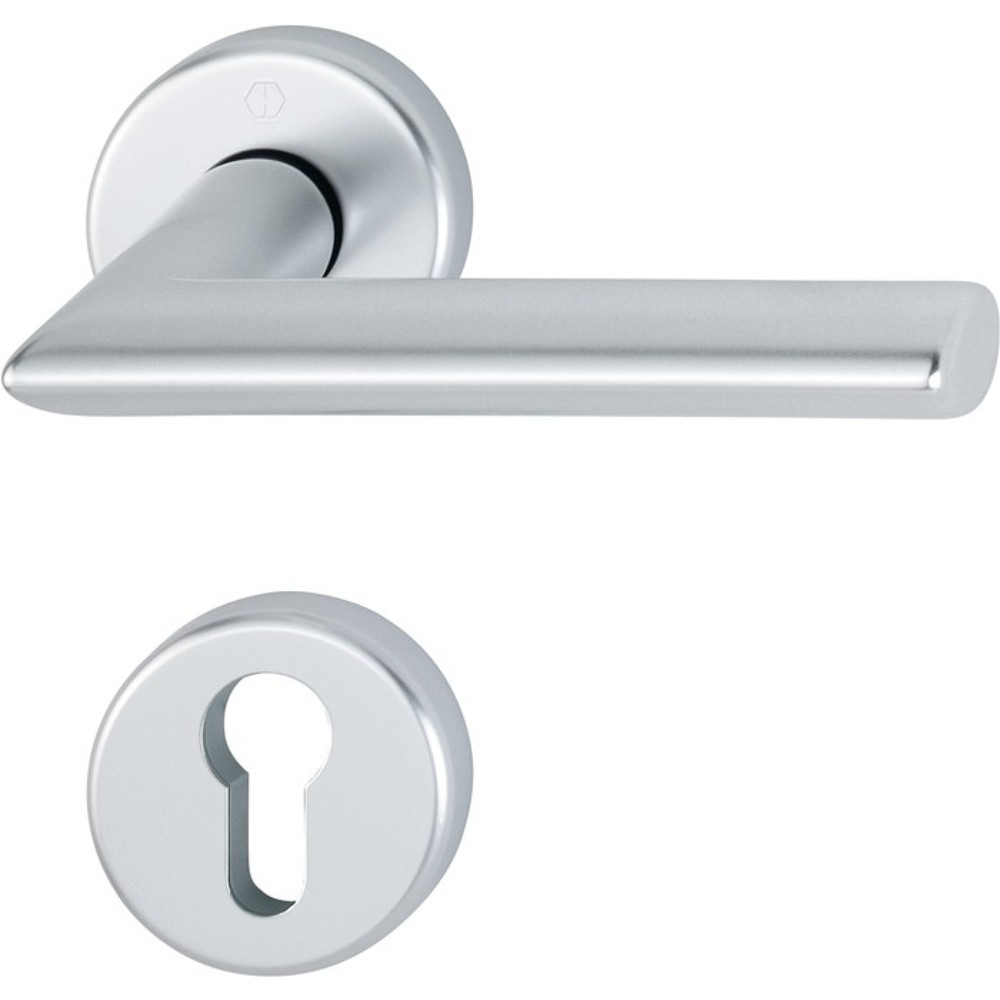 Produktabbildung: HOPPE Rosettengarnitur Stockholm 1140/42KV/42KVS, rund PZ, Aluminium F1, DIN links / rechts D/D