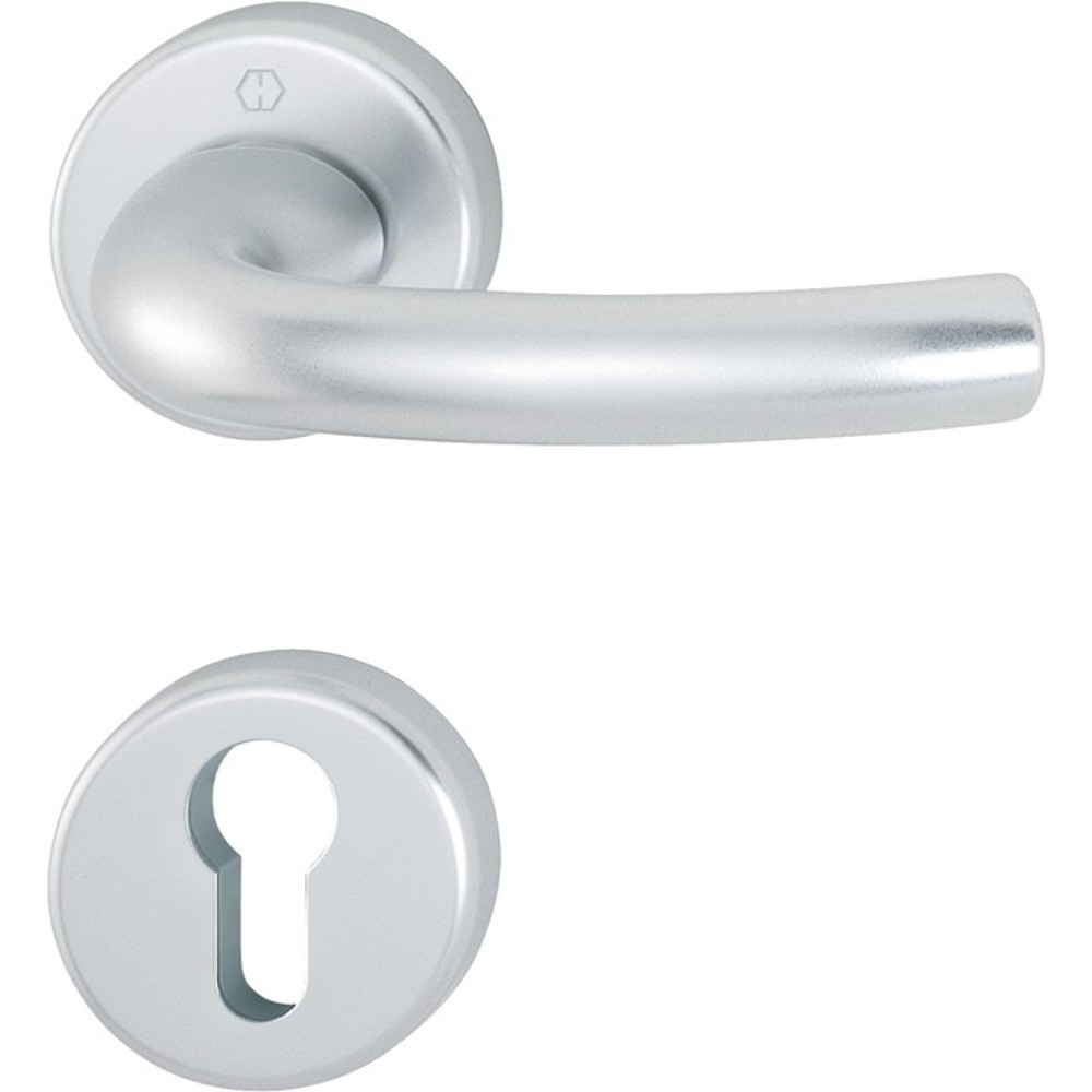 Produktabbildung: HOPPE Rosettengarnitur Tôkyô 1710 / 42KV / 42KVS, rund PZ, Aluminium F1, DIN links / rechts D/D
