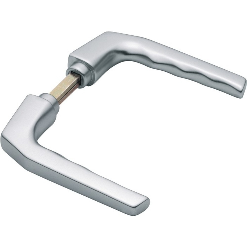 Produktabbildung: HOPPE Türdrückerpaar Frankfurt 117L, ohne Rosetten, Aluminium F1, Vierkantstift 8 mm