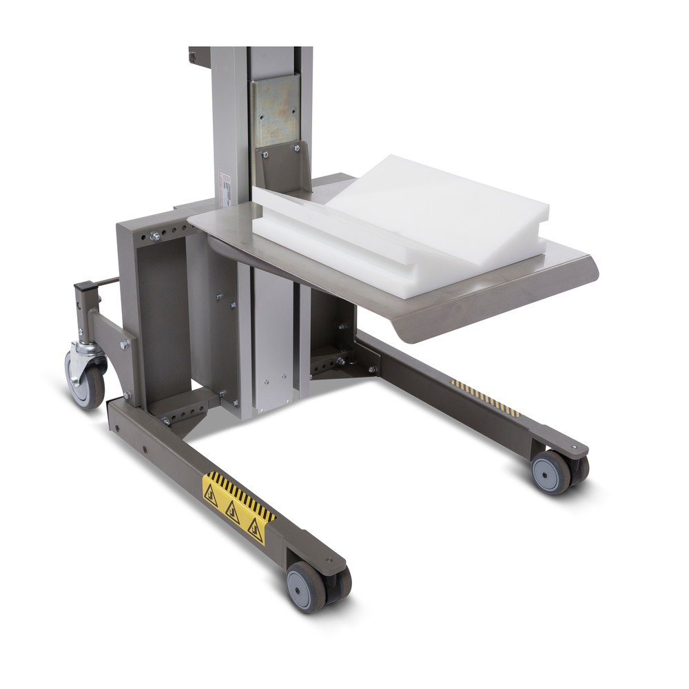 Produktabbildung Nr. 2: HOVMAND Hebelift mit Edelstahl-Plattform + V-Block, Hubbereich 140-1.340 mm, TK 60 kg