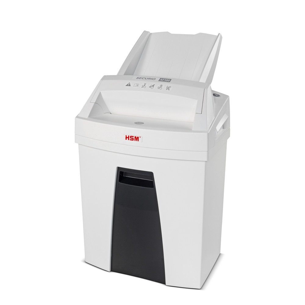Produktabbildung: HSM® Aktenvernichter SECURIO AF100, automatischer Papiereinzug, Partikelschnitt 4 x 25 mm