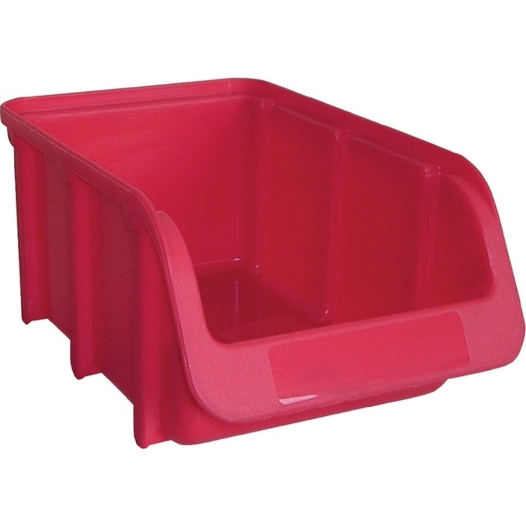 Produktabbildung: HÜNERSDORFF Sichtlagerkasten, PP rot, L164/134xB102xH74mm, stapelbar