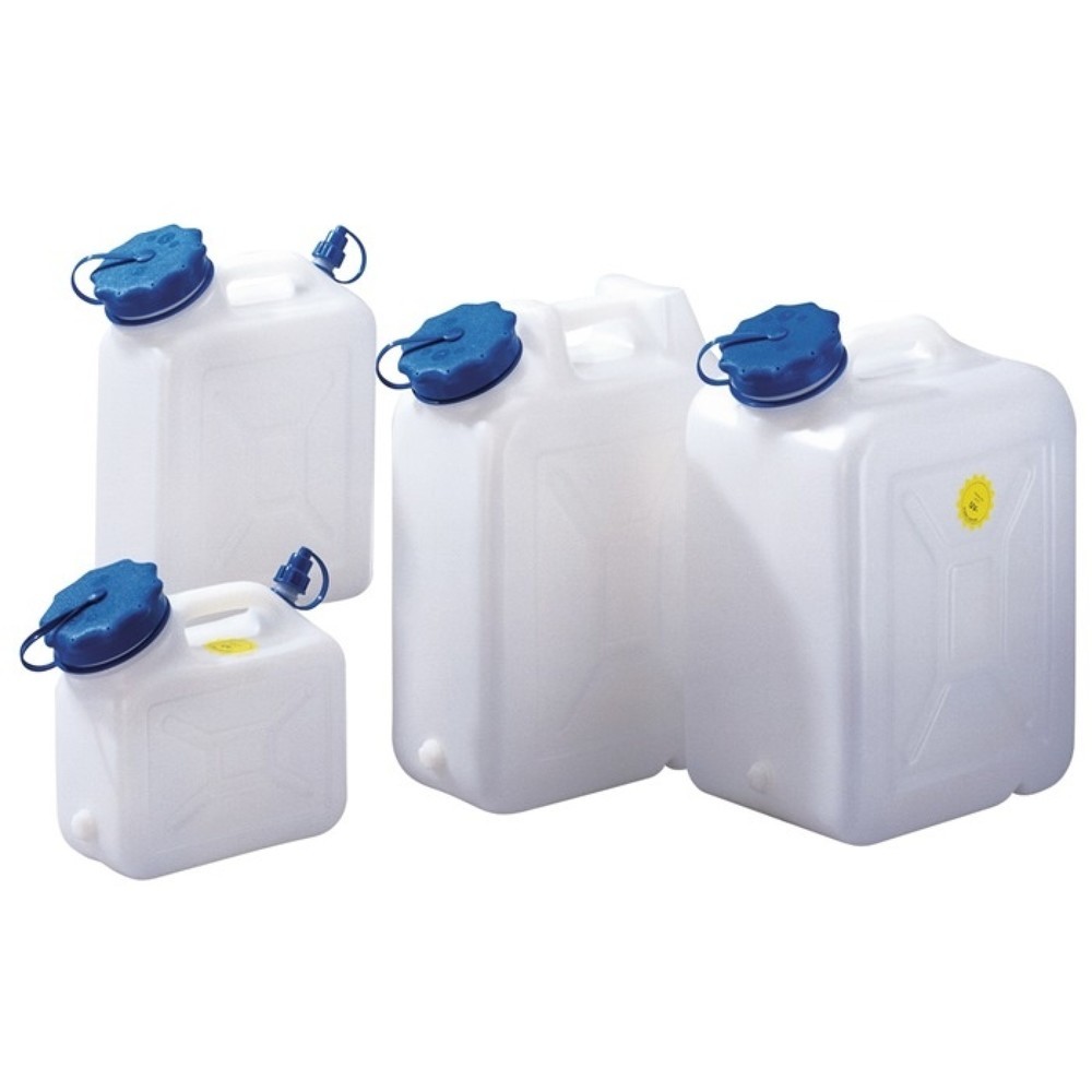 Produktabbildung: HÜNERSDORFF Weithalskanister, 6 l HD-PE mit zusätzlichem Ausguß, H287xB264xT132mm