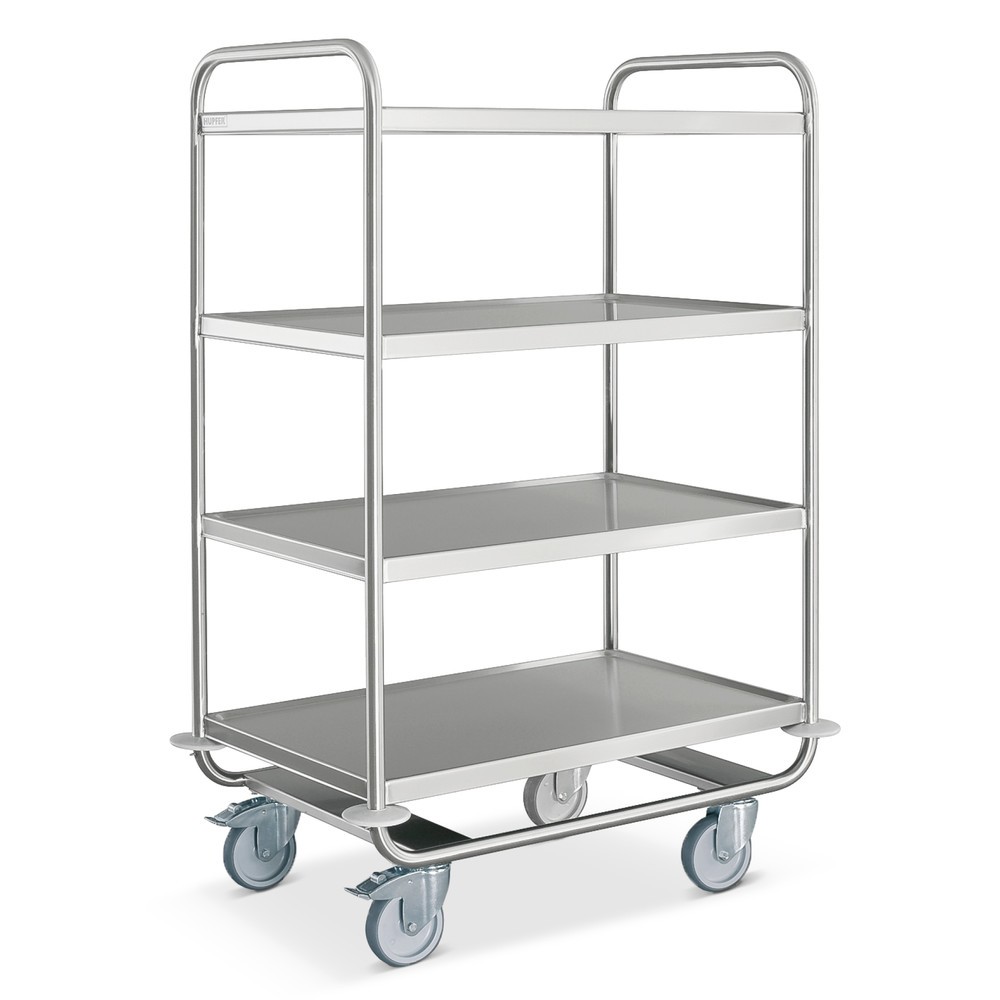 Produktabbildung Nr. 2: HUPFER® Schwerer Servierwagen aus Edelstahl, 4 Etagen à 1.000 x 600 mm