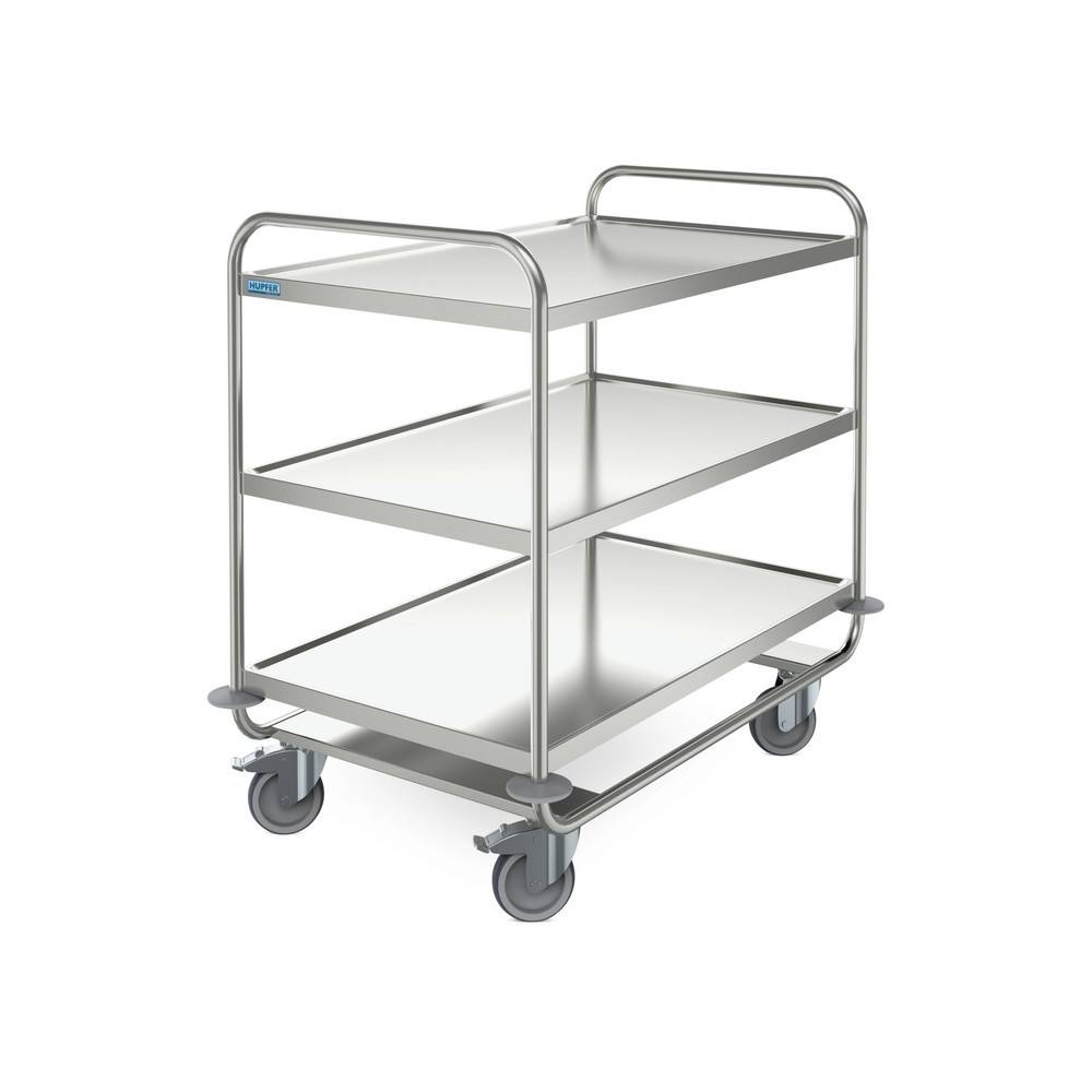 Produktabbildung Nr. 2: HUPFER® Schwerer Servierwagen aus Edelstahl, 3 Etagen à 800 x 500 mm