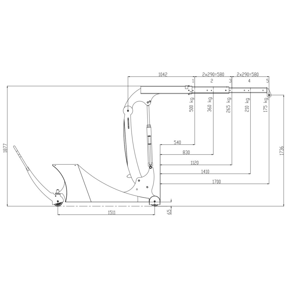 Produktabbildung Nr. 3: HydroBull® mobiler Gegengewichtskran, TK 500 kg