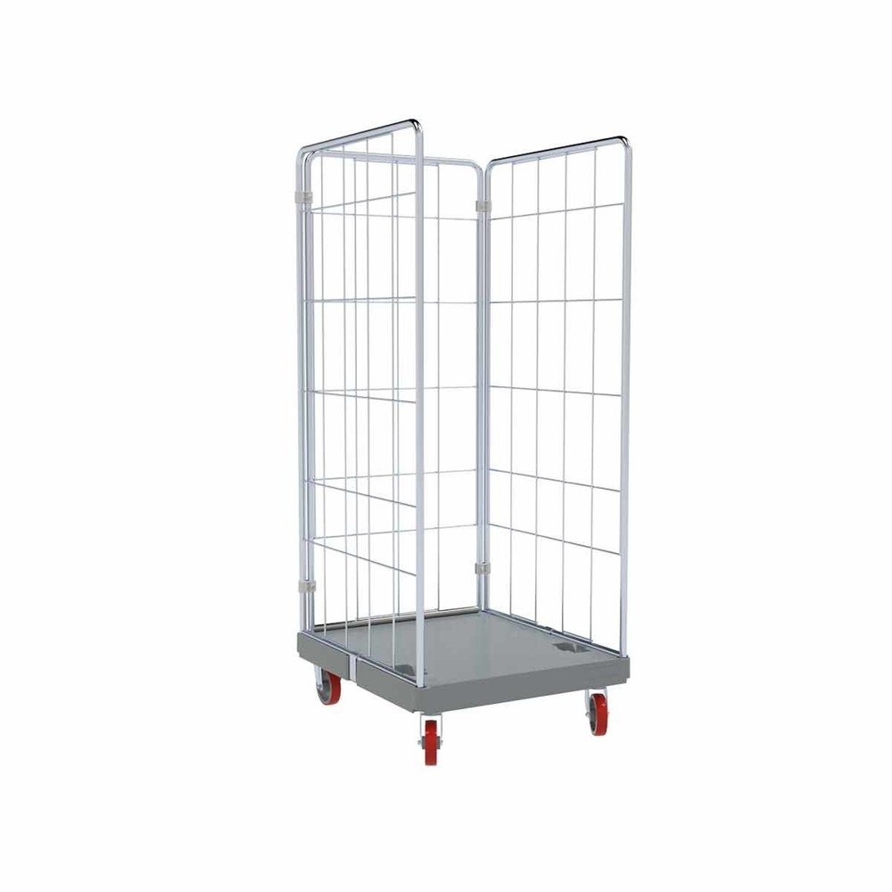 Produktabbildung: Hygiene-Rollbehälter 1530 KU grau, 724 x 815 mm, 3-seitig, VA