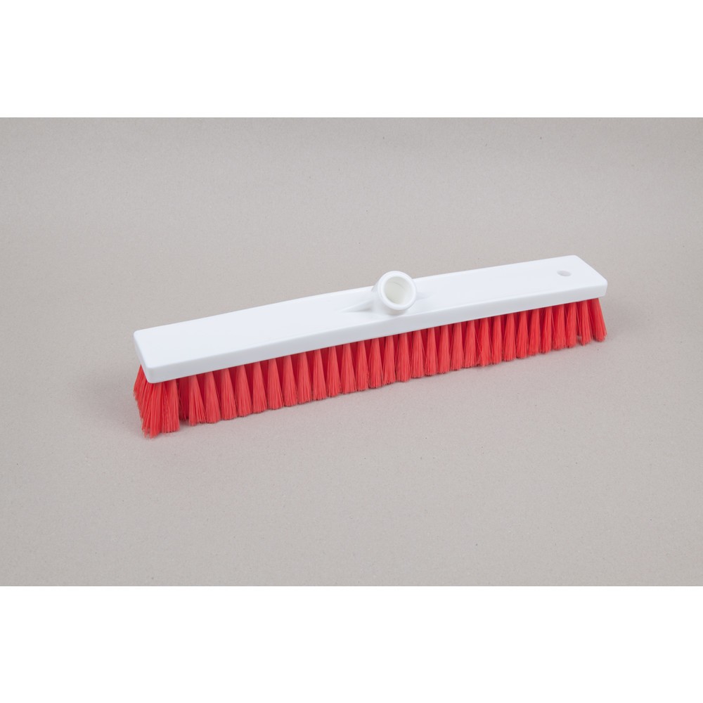 Produktabbildung: Hygiene-Saalbesen, Kunststoff, dt. Gewinde, Polyesterborsten 0.25, weich, 450 mm, rot