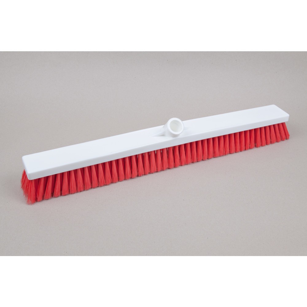 Produktabbildung: Hygiene-Saalbesen, Kunststoff, dt. Gewinde, Polyesterborsten 0.25, weich, 600 mm, rot
