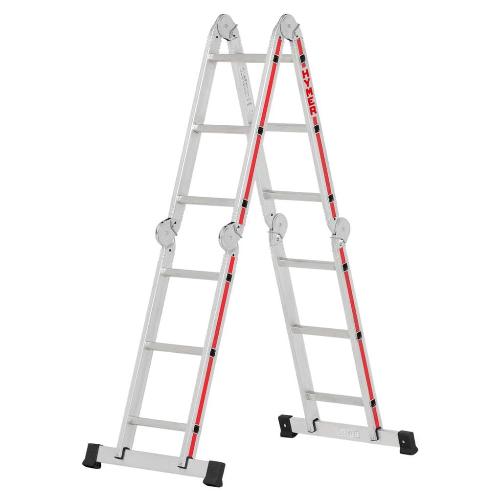 HYMER Mehrzweckleiter, Standhöhe 2,5 m, 4x3 Sprossen Produktabbildung: HYMER Mehrzweckleiter, Standhöhe 2,5 m, 4x3 Sprossen